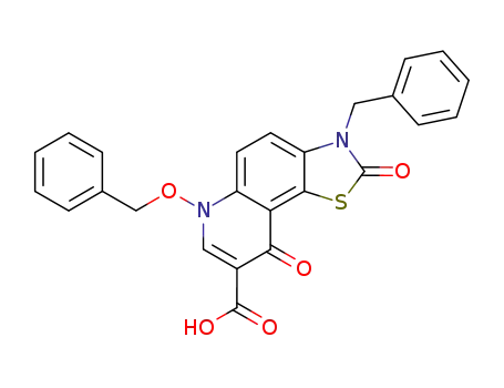 Molecular Structure of 56355-08-9 (Thiazolo[5,4-f]quinoline-8-carboxylic acid,
2,3,6,9-tetrahydro-2,9-dioxo-6-(phenylmethoxy)-3-(phenylmethyl)-)