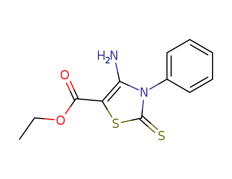 4-Thiazoline-5-carboxylic acid, 4-amino-3-phenyl-2-thioxo-, ethyl ester