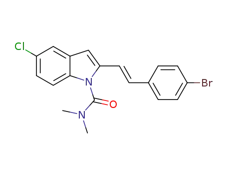 Molecular Structure of 1454704-75-6 ((E)-2-(4-bromostyryl)-5-chloro-N,N-dimethyl-1H-indole-1-carboxamide)