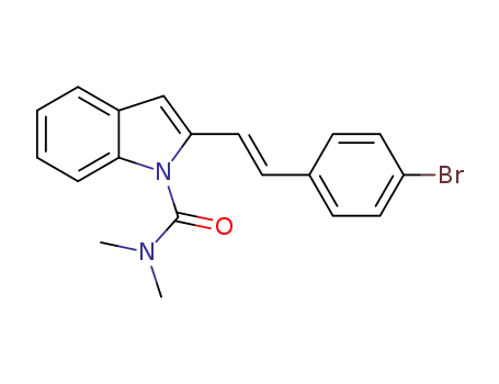 Molecular Structure of 1454704-56-3 ((E)-2-(4-bromostyryl)-N,N-dimethyl-1H-indole-1-carboxamide)