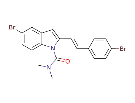 Molecular Structure of 1454704-76-7 ((E)-2-(4-bromostyryl)-5-bromo-N,N-dimethyl-1H-indole-1-carboxamide)