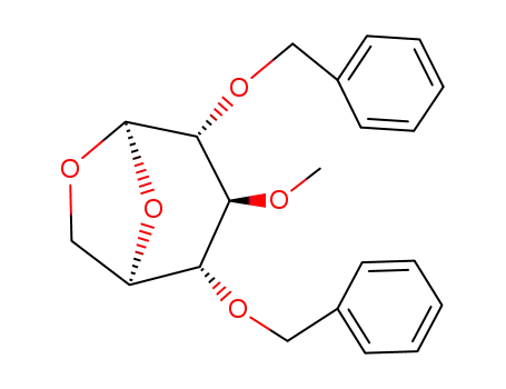 Molecular Structure of 77355-85-2 (.beta.-D-Glucopyranose, 1,6-anhydro-3-O-methyl-2,4-bis-O-(phenylmethyl)-)