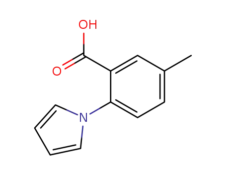 Molecular Structure of 133662-26-7 (Benzoic acid, 5-methyl-2-(1H-pyrrol-1-yl)-)