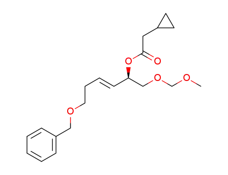 Molecular Structure of 1630067-83-2 ((R,E)-6-(benzyloxy)-1-(methoxymethoxy)hex-3-en-2-yl 2-cyclopropylacetate)
