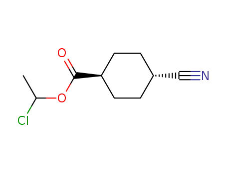 Molecular Structure of 87589-40-0 (1-chloroethyl trans-4-cyanocyclohexanecarboxylate)