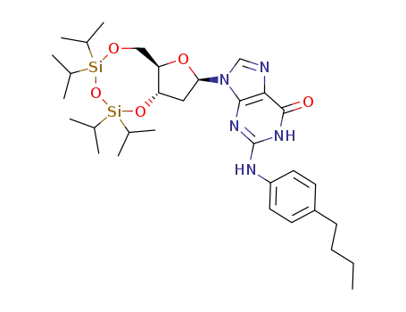 N<sup>2</sup>-(p-n-butylphenyl)-9-<2-deoxy-3,5-O-(1,1,3,3-tetraisopropyldisilox-1,3-diyl)-β-D-ribofuranosyl>guanine