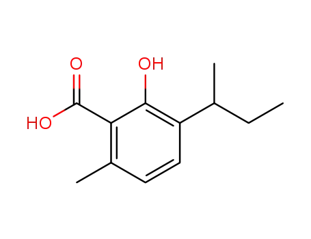 Molecular Structure of 20717-16-2 (3-(butan-2-yl)-2-hydroxy-6-methylbenzoic acid)