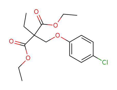 Molecular Structure of 110450-00-5 (Propanedioic acid, [(4-chlorophenoxy)methyl]ethyl-, diethyl ester)