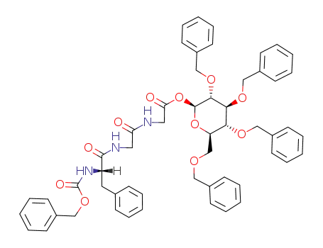 Molecular Structure of 75719-88-9 (2,3,4,6-tetra-O-benzyl-1-O-(N-benzyloxycarbonyl-L-phenylalanylglycylglycyl)-β-D-glucopyranose)