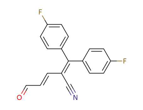 Molecular Structure of 130200-45-2 (4-cyano-5,5-bis(4-fluorophenyl)-2,4-pentadienal)