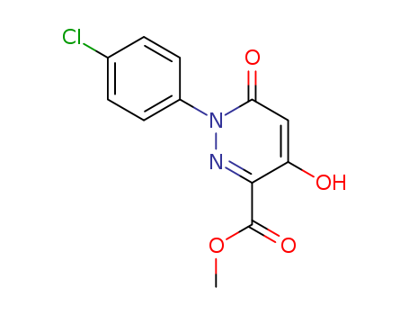Molecular Structure of 121582-56-7 (3-Pyridazinecarboxylic acid,
1-(4-chlorophenyl)-1,6-dihydro-4-hydroxy-6-oxo-, methyl ester)