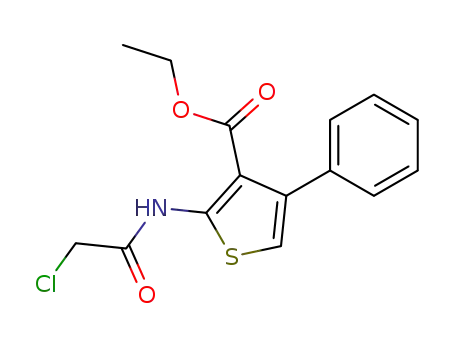 Molecular Structure of 77261-21-3 (2-(2-CHLORO-ACETYLAMINO)-4-PHENYL-THIOPHENE-3-CARBOXYLIC ACID ETHYL ESTER)