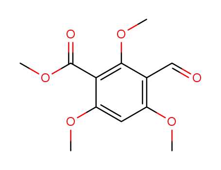 Molecular Structure of 51116-97-3 (Benzoic acid, 3-formyl-2,4,6-trimethoxy-, methyl ester)