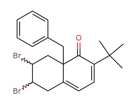 Molecular Structure of 103768-74-7 (1(5H)-Naphthalenone,
6,7-dibromo-2-(1,1-dimethylethyl)-6,7,8,8a-tetrahydro-8a-(phenylmethyl
)-)