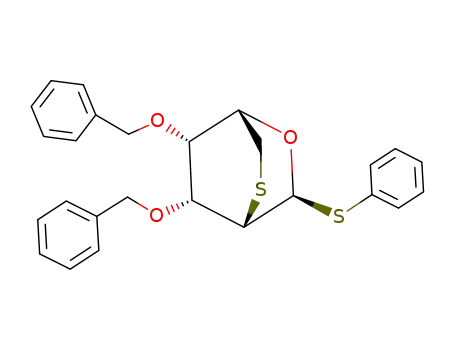 Molecular Structure of 130427-27-9 ((1S,3S,4S,7R,8R)-7,8-Bis-benzyloxy-3-phenylsulfanyl-2-oxa-5-thia-bicyclo[2.2.2]octane)
