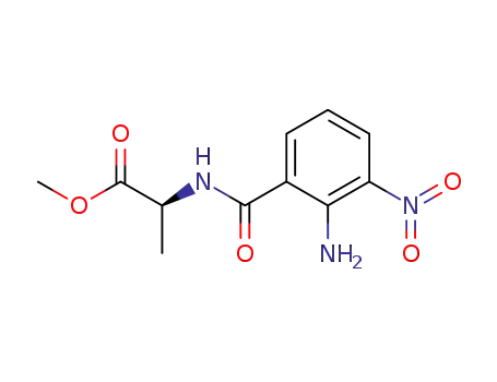 Molecular Structure of 126234-16-0 (L-Alanine, N-(2-amino-3-nitrobenzoyl)-, methyl ester)