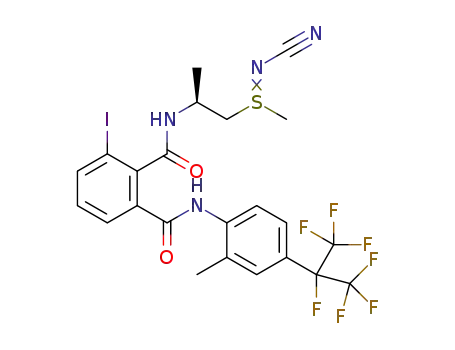 Molecular Structure of 1504566-87-3 ((S,R)-3-iodo-N<SUP>2</SUP>-(1-(N-cyano-S-methylsulfinimidoyl)propan-2-yl)-N<SUP>1</SUP>-(2-methyl-4-(perfluoropropan-2-yl)phenyl)phthalamide or (S,S)-3-iodo-N<SUP>2</SUP>-(1-(N-cyano-S-methylsulfinimidoyl)propan-2-yl)-N<SUP>1</SUP>-(2-methyl-4-(perfluoropropan-2-yl)phenyl)phthalamide)