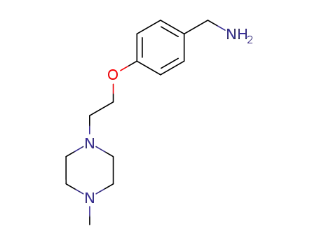 Molecular Structure of 128540-39-6 ((4-(2-(4-methylpiperazin-1-yl)ethoxy)phenyl)methanamine)