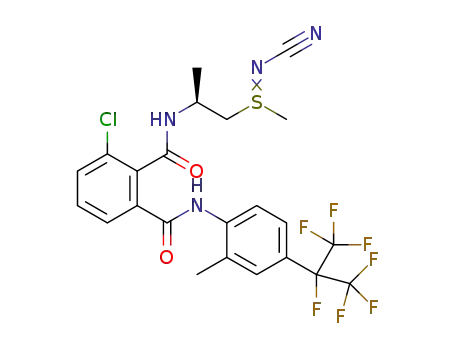 Molecular Structure of 1504566-97-5 ((S,R)-3-chloro-N<SUP>2</SUP>-(1-(N-cyano-S-methylsulfinimidoyl)propan-2-yl)-N<SUP>1</SUP>-(2-methyl-4-(perfluoropropan-2-yl)phenyl)phthalamide or (S,S)-3-chloro-N<SUP>2</SUP>-(1-(N-cyano-S-methylsulfinimidoyl)propan-2-yl)-N<SUP>1</SUP>-(2-methyl-4-(perfluoropropan-2-yl)phenyl)phthalamide)