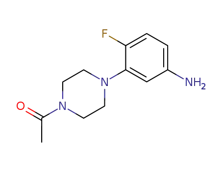 Molecular Structure of 75001-84-2 (3-(4-Acetyl-piperazin-1-yl)-4-fluoroaniline)