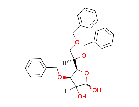 Molecular Structure of 81969-62-2 (3,5,6-Tri-O-benzyl-D-glucofuranose)