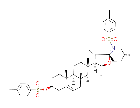 Molecular Structure of 79659-49-7 ((25R)-N-(toluene-4-sulfonyl)-3β-(toluene-4-sulfonyloxy)-22αN-spirosol-5-ene)