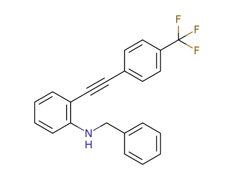 Molecular Structure of 1616706-99-0 (N-benzyl-2-((4-(trifluoromethyl)phenyl)ethynyl)aniline)