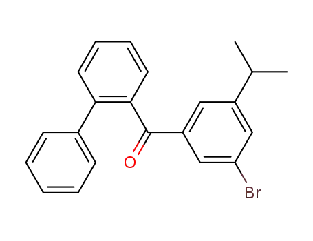 Molecular Structure of 112930-23-1 (Methanone, [1,1'-biphenyl]-2-yl[3-bromo-5-(1-methylethyl)phenyl]-)