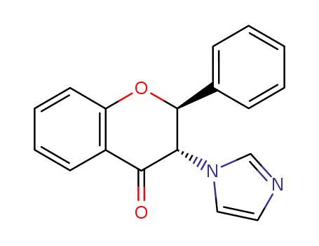 4H-1-Benzopyran-4-one, 2,3-dihydro-3-(1H-imidazol-1-yl)-2-phenyl-,
trans-