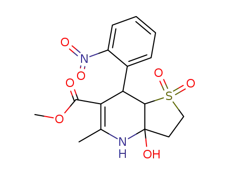 Thieno[3,2-b]pyridine-6-carboxylic acid,
2,3,3a,4,7,7a-hexahydro-3a-hydroxy-5-methyl-7-(2-nitrophenyl)-, methyl
ester, 1,1-dioxide