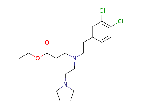 Molecular Structure of 141044-90-8 (N-<2-(3,4-dichlorophenyl)-1-ethyl>-N-<1-(ethoxypropionyl)>-2-(1-pyrrolidinyl)ethylamine)