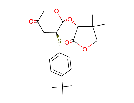 Molecular Structure of 138842-63-4 ((5S,6R)-5-(4-tert-Butyl-phenylsulfanyl)-6-((R)-4,4-dimethyl-2-oxo-tetrahydro-furan-3-yloxy)-dihydro-pyran-3-one)