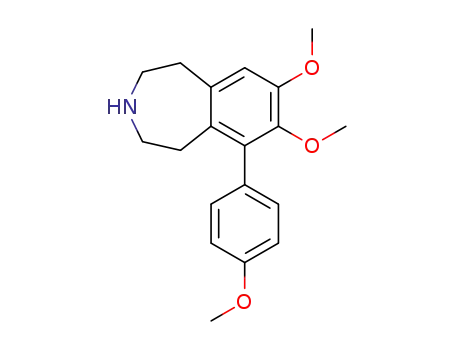 Molecular Structure of 103692-31-5 (1H-3-Benzazepine,
2,3,4,5-tetrahydro-7,8-dimethoxy-6-(4-methoxyphenyl)-)