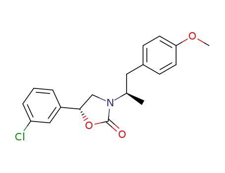 Molecular Structure of 176495-21-9 ((R)-5-(3-Chloro-phenyl)-3-[(R)-2-(4-methoxy-phenyl)-1-methyl-ethyl]-oxazolidin-2-one)