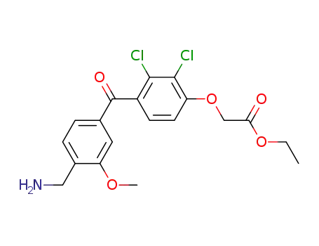 Acetic acid,
[4-[4-(aminomethyl)-3-methoxybenzoyl]-2,3-dichlorophenoxy]-, ethyl
ester