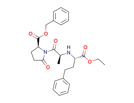 Molecular Structure of 90891-25-1 (L-Proline, 1-[N-[1-(ethoxycarbonyl)-3-phenylpropyl]-L-alanyl]-5-oxo-,
phenylmethyl ester, (S)-)