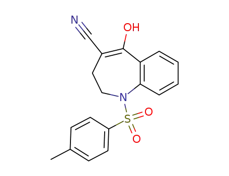 Molecular Structure of 105895-94-1 (1H-1-Benzazepine-4-carbonitrile,
2,3-dihydro-5-hydroxy-1-[(4-methylphenyl)sulfonyl]-)