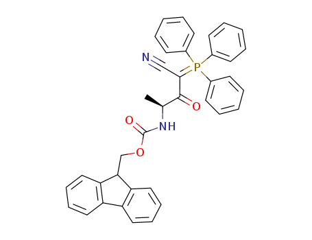 Molecular Structure of 199467-20-4 (Carbamic acid,
[(1S)-3-cyano-1-methyl-2-oxo-3-(triphenylphosphoranylidene)propyl]-,
9H-fluoren-9-ylmethyl ester)