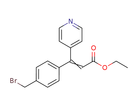 Molecular Structure of 170789-60-3 (2-Propenoic acid, 3-[4-(bromomethyl)phenyl]-3-(4-pyridinyl)-, ethyl ester)
