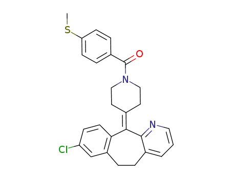 Molecular Structure of 169252-29-3 ([4-(8-Chloro-5,6-dihydro-benzo[5,6]cyclohepta[1,2-b]pyridin-11-ylidene)-piperidin-1-yl]-(4-methylsulfanyl-phenyl)-methanone)