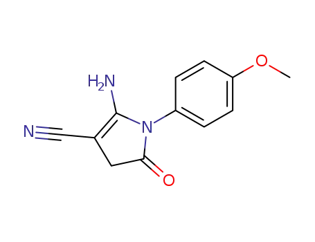 Molecular Structure of 124476-79-5 (2-AMINO-1-(4-METHOXY-PHENYL)-5-OXO-4,5-DIHYDRO-1H-PYRROLE-3-CARBONITRILE)