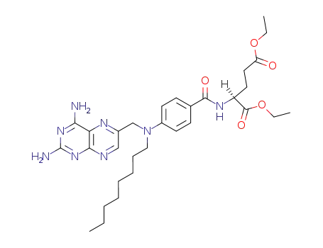 Molecular Structure of 82318-22-7 (diethyl N-<4-<<(2,4-diamino-6-pteridinyl)methyl>octylamino>benzoyl>-L-glutamate)