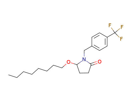 Molecular Structure of 119984-57-5 (2-Pyrrolidinone, 5-(octyloxy)-1-((4-(trifluoromethyl)phenyl)methyl)-, (+-)-)