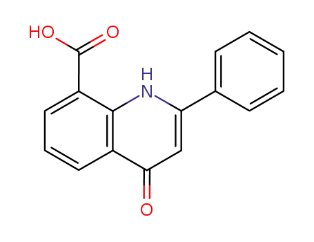 Molecular Structure of 90034-64-3 (8-Quinolinecarboxylic acid, 1,4-dihydro-4-oxo-2-phenyl-)