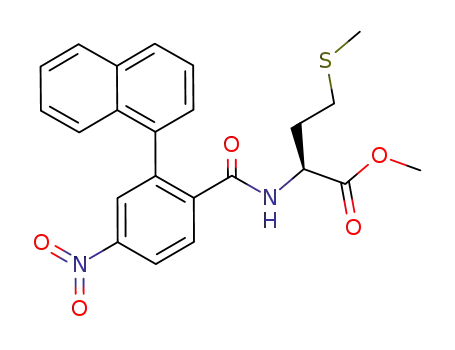 Molecular Structure of 180977-39-3 (N-[4-nitro-2-(1-naphthyl)benzoyl]-methionine methyl ester)
