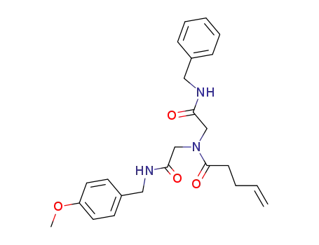 Molecular Structure of 211745-86-7 (pent-4-enoic acid (benzylcarbamoyl-methyl)-[(4-methoxy-benzylcarbamoyl)-methyl]-amide)