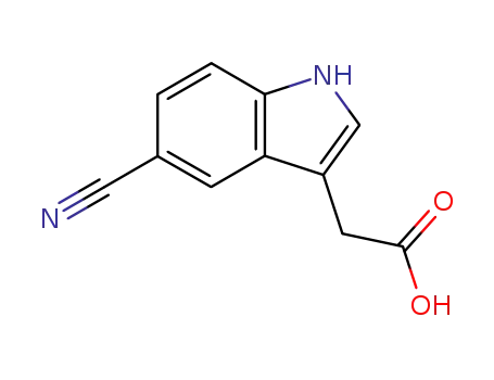 Molecular Structure of 202124-89-8 (1H-Indole-3-aceticacid,5-cyano-(9CI))