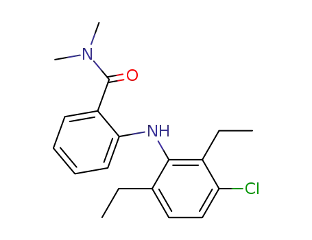 Molecular Structure of 269061-78-1 (2-(3-chloro-2,6-diethyl-phenylamino)-<i>N</i>,<i>N</i>-dimethyl-benzamide)