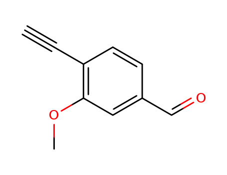 Molecular Structure of 190786-13-1 (Benzaldehyde, 4-ethynyl-3-methoxy- (9CI))
