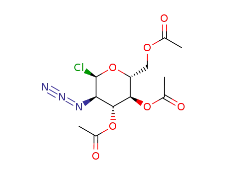Molecular Structure of 67817-20-3 (1,3,4,6-tetra-O-acetyl 2-azido-2-deoxyglucopyranosylchloride)